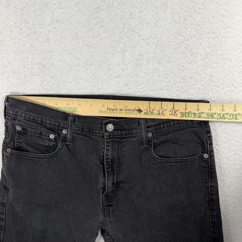 Levis 569 Loose Straight Leg Jeans Mens 33x32 (33.5x28) Black Denim Stretch - Picture 2 of 12